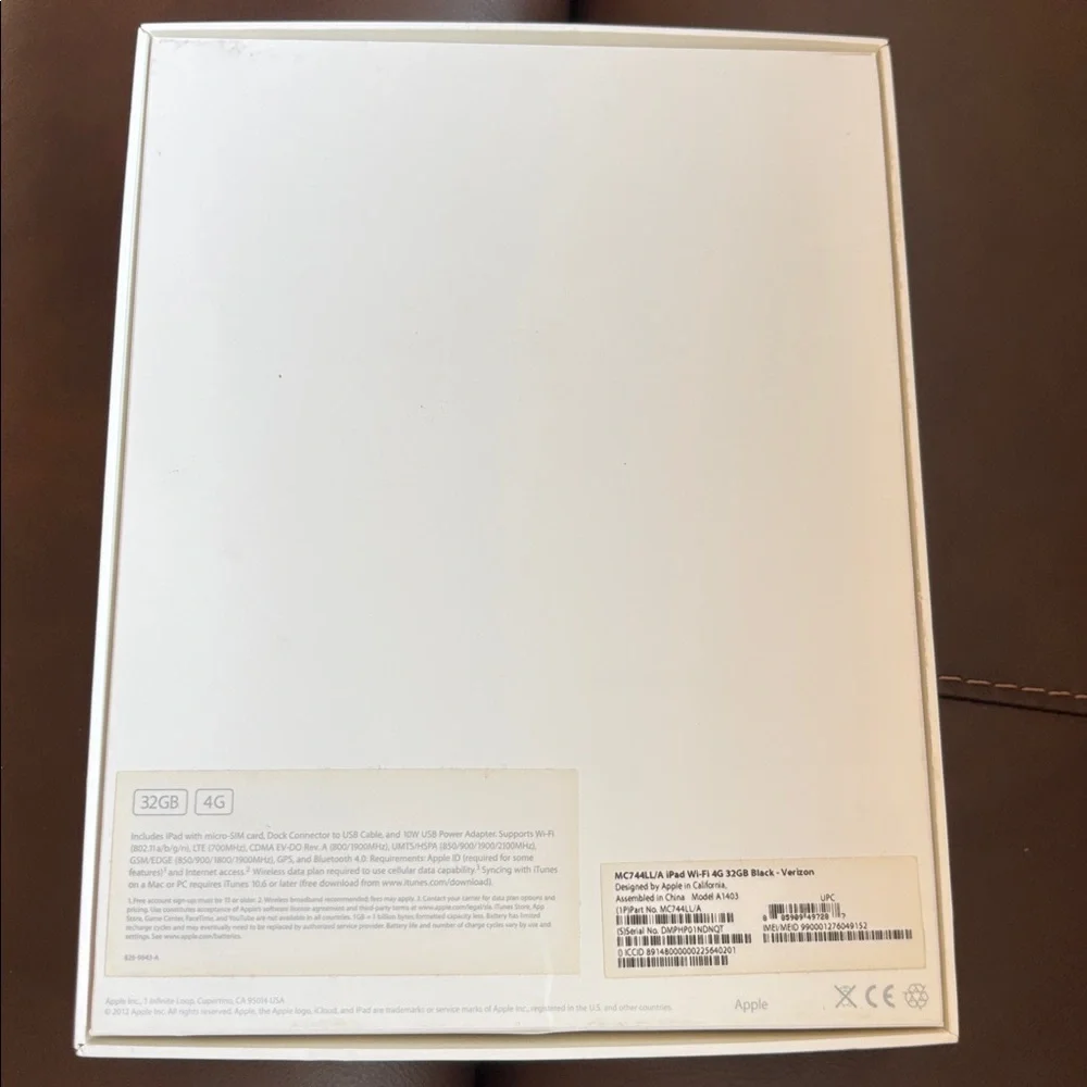 Apple iPad Box Approximately 8”x10”